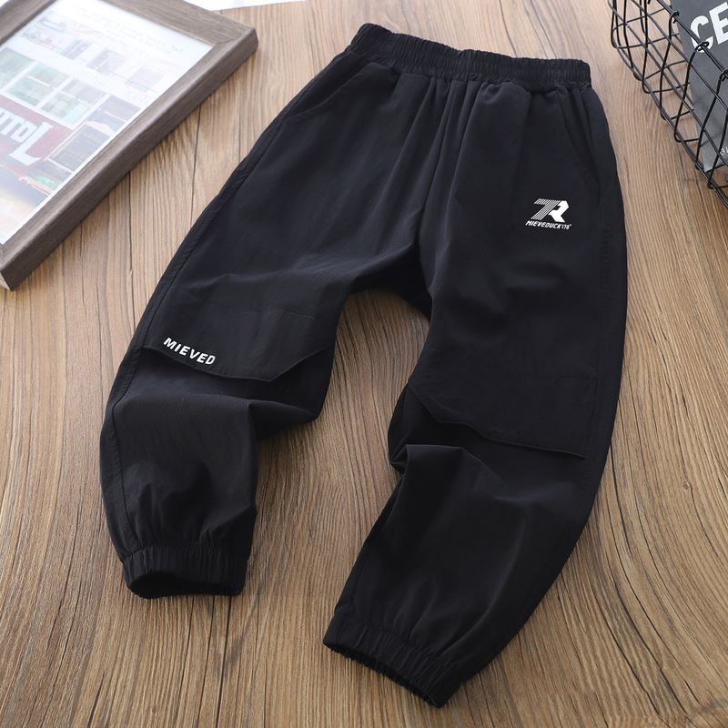 Genius Whale Boys' Anti-Mosquito Pants New Summer Casual Stylish Slim-Fit Waistband Long Pants for Kids