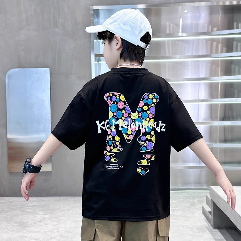 Boy's Short Sleeve T-Shirt, Big Cotton Tee