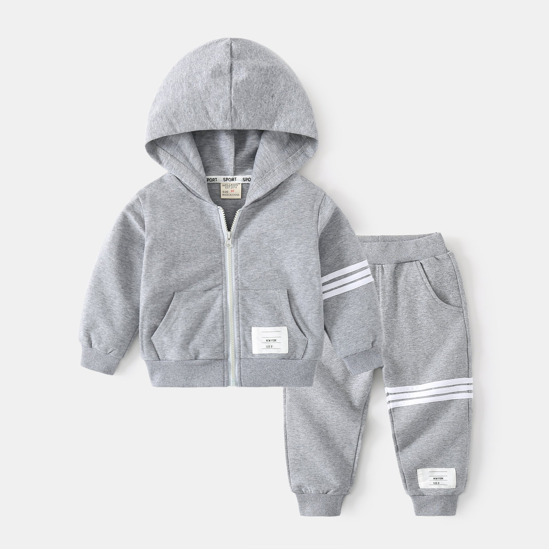 Long Sleeve Two-Piece Set for Boys, Loose Fit, Sporty Style