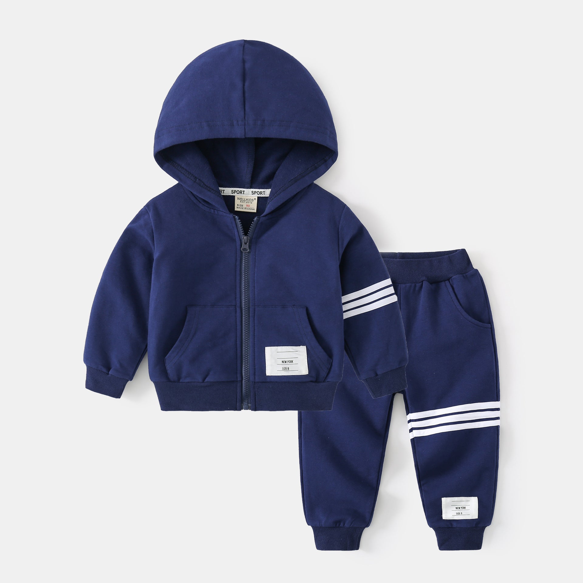 Long Sleeve Two-Piece Set for Boys, Loose Fit, Sporty Style