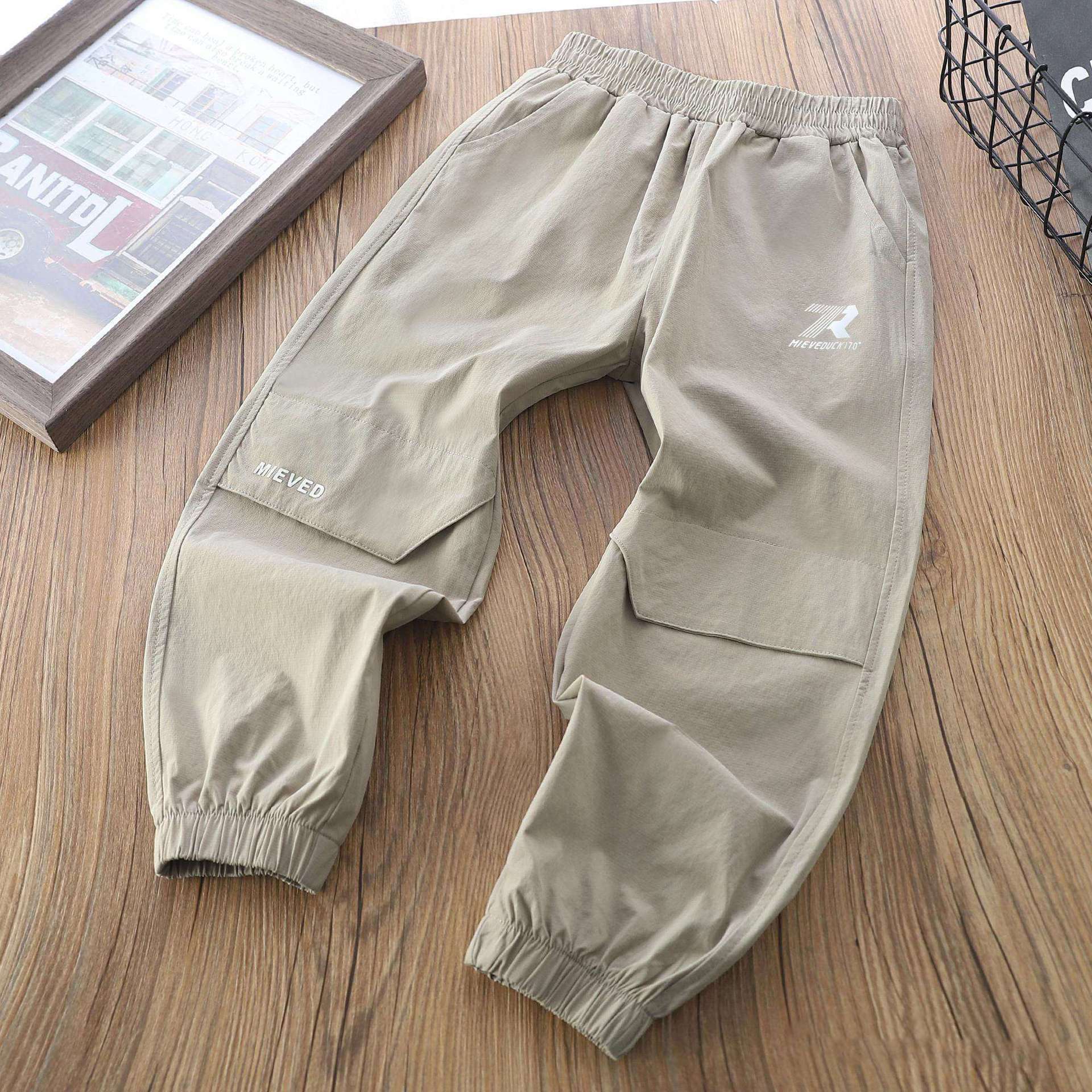 Genius Whale Boys' Anti-Mosquito Pants New Summer Casual Stylish Slim-Fit Waistband Long Pants for Kids